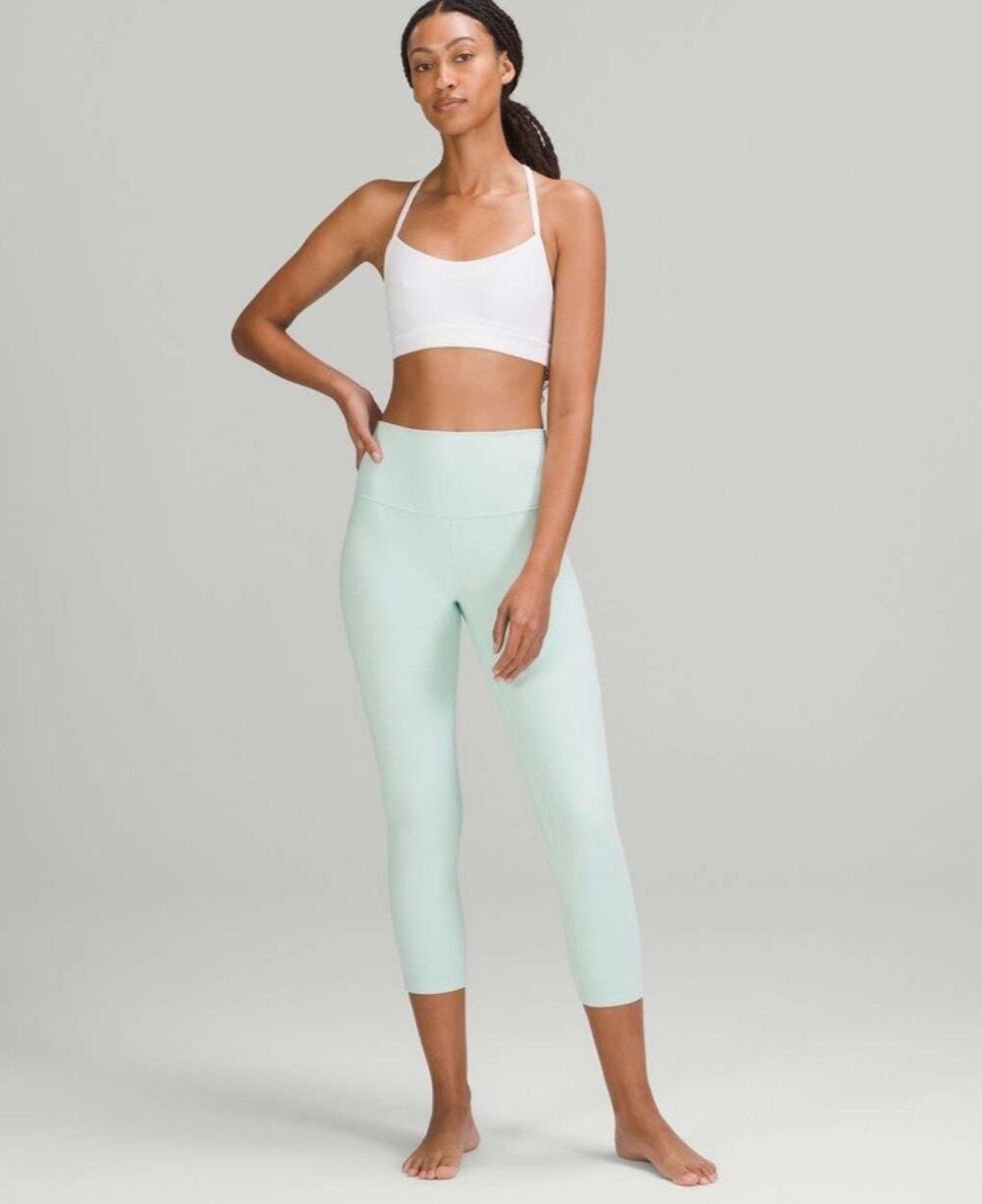 Lululemon Align High-Rise Crop 23” Leggings Size 6 Light Mint Blue Nulu Yoga